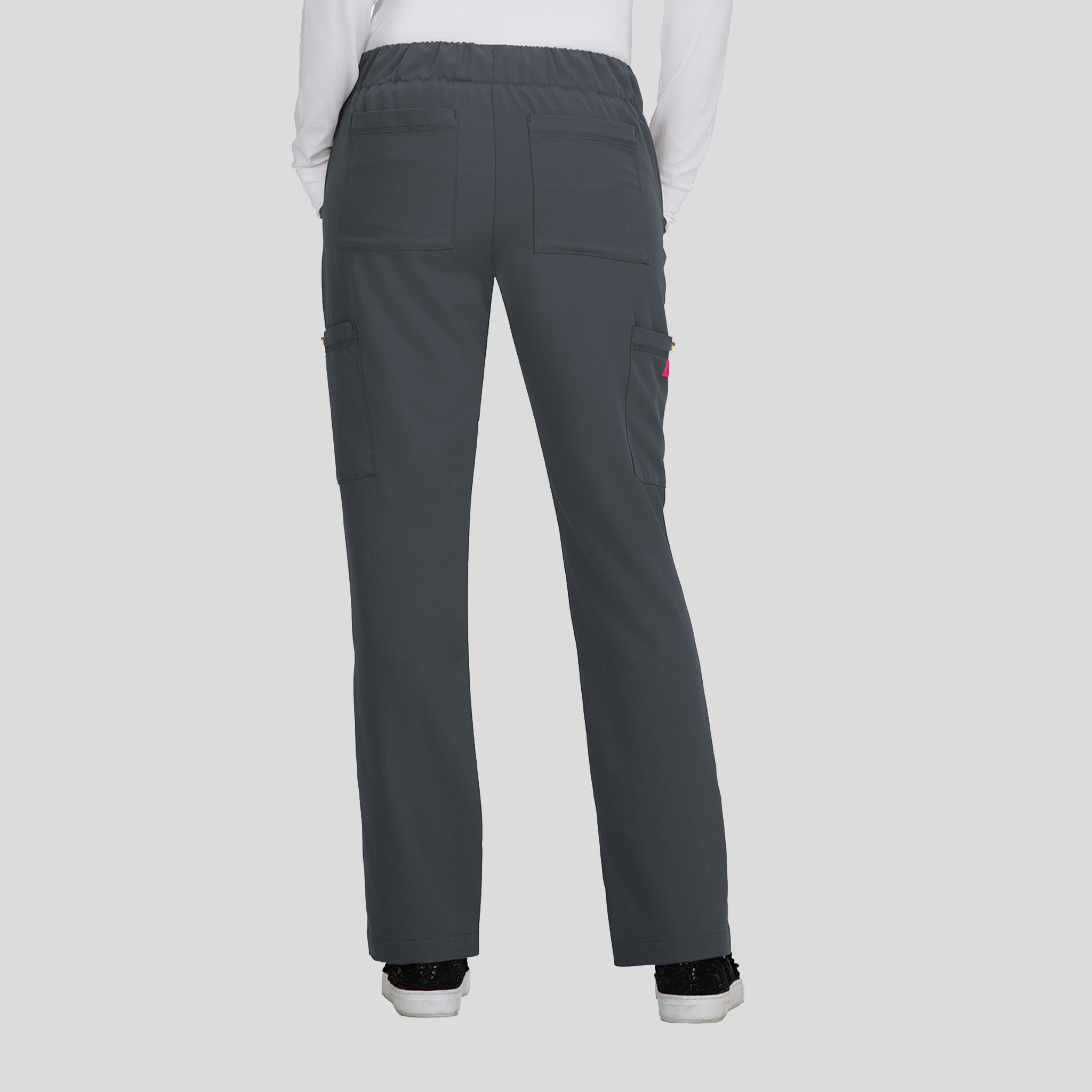 Betsey Johnson Buttercup Women's 6-Pocket Slim Fit Scrub Pants | Charcoal
