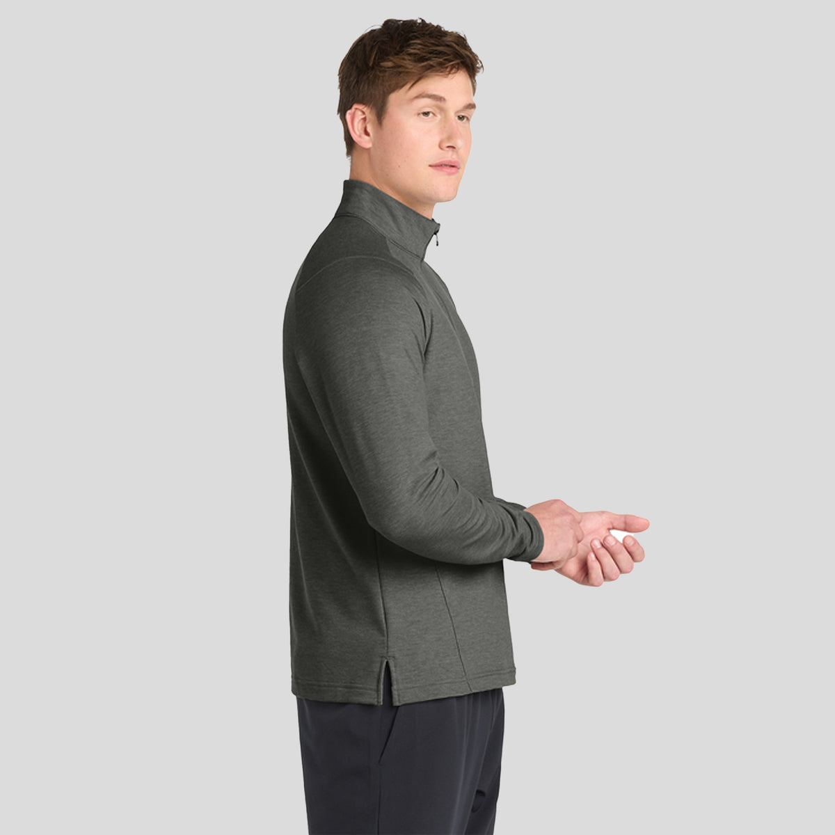 Men's Sport-Wickยฎ Flex Fleece 1/4-Zip | Dark Grey Heather