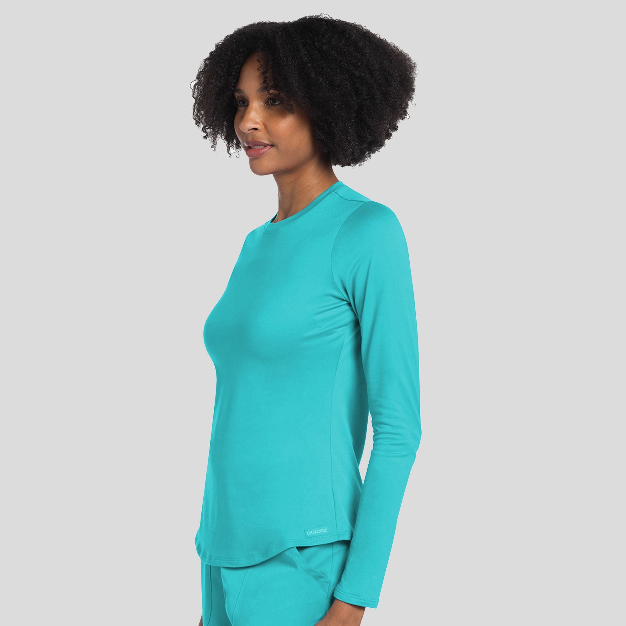 Long Sleeve Underscrub Knit Tee | Turquoise
